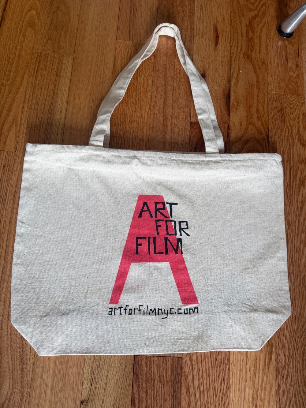 Canvas Tote Bag - White with Red Logo